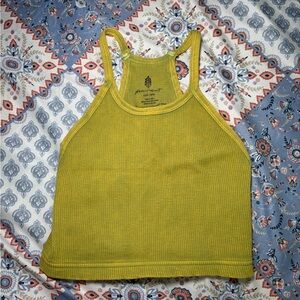 Free people green Fitted Crop Tank Top